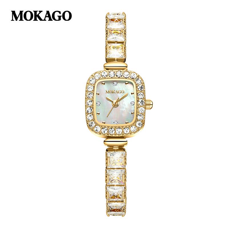 Mokaka Women s Square Rhinestone Quartz Watch - Waterproof, Fashionable & Luxurious