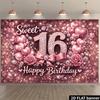 2D Pink Glitter Bokeh with Heart Balloons & Floral Photography Background