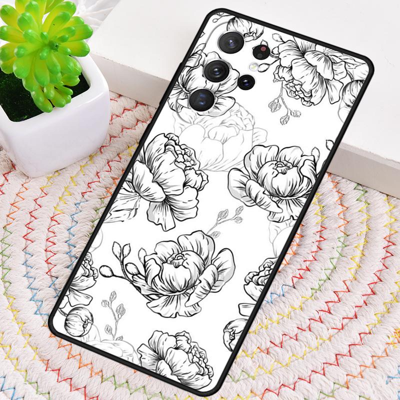 Peony Delicate Flower Silicone Phone Case For Samsung Galaxy note 10 pro S26 S25 S24 S23 S22 S21 Plus S25Ultra Capa Cover