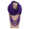 Layered Scarf Necklace Jewelry Two-in-one Chiffon Head Wrap Pearl Pendant Hijab  Performance