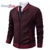 Cozy Up Herren-Pullover mit Reißverschluss, Stehkragen, gestrickt, für Herbst und Winter, Freizeitjacken