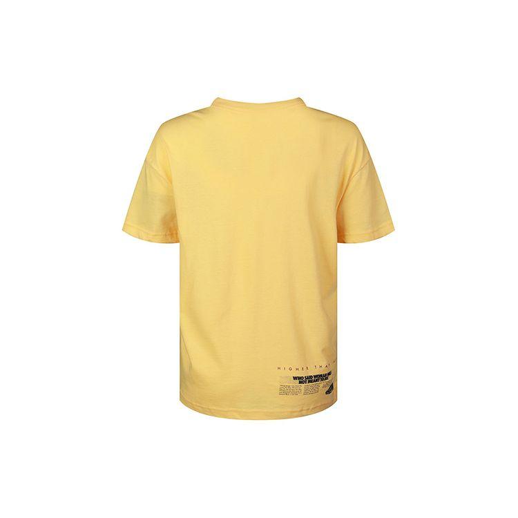 Nike Lux Print Crew Neck Sports Tee Women Tops Yellow CT8921-795