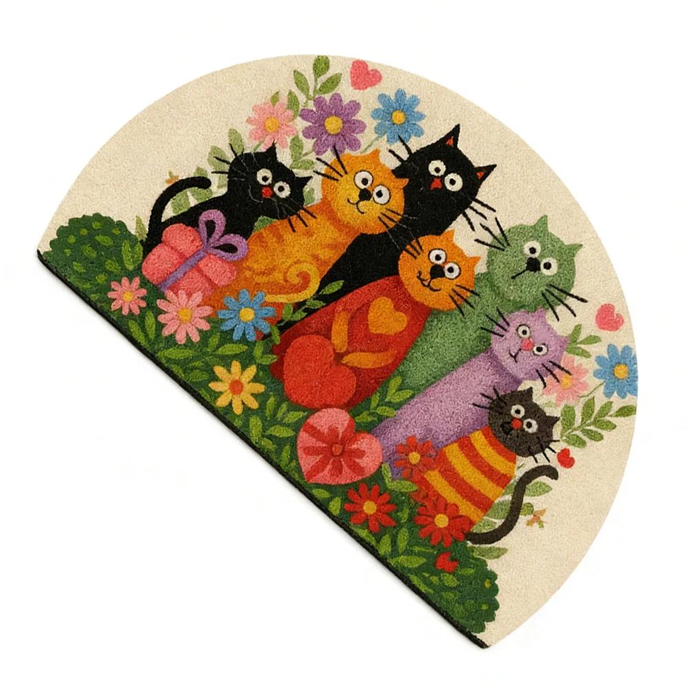 1/2 Pcs Cute Cat Anti-Slip Entrance Mat: Dirt-Resistant & To Maintain Carpet Entrance Door Mat At The Foyer