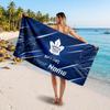 Toronto Maple Leafs Customized Name Text Beach Towel, Soft Absorbent Towel Beach Pool Travel Personal Gift