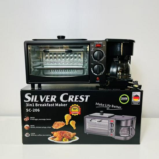 3-in-1 Frühstücksstation: Sandwich-Toaster, Kaffeemaschine & Toaster