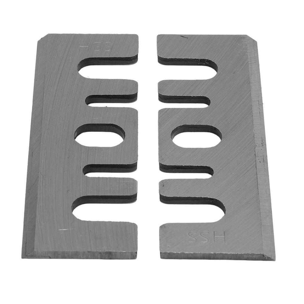 2pcs High Speed Steel Electric Planer Blades Re Sharpenable 82mm Planer Blade Replacement Silver Tone High Speed Steel Blades