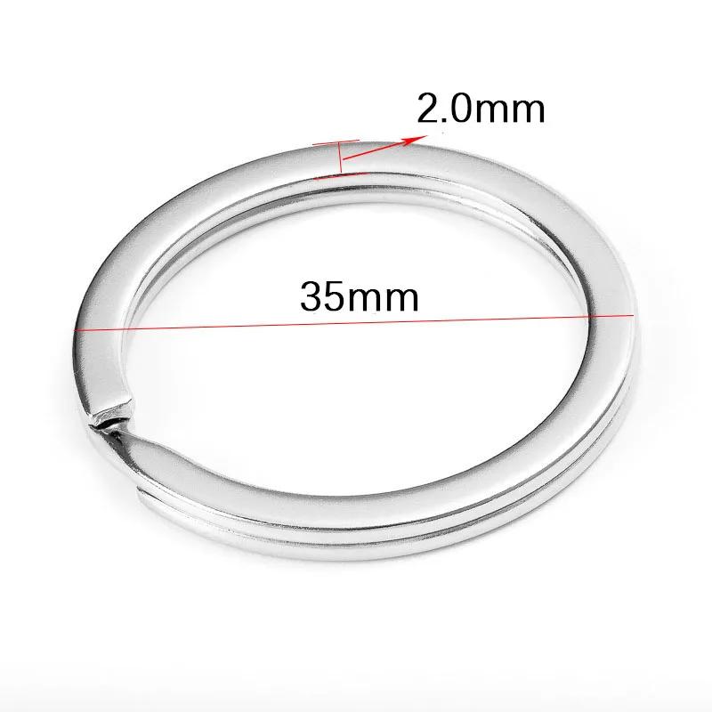 20pcs Zinc Alloy Key Rings 15/20/25/30/35mm Round Flat Line Split Rings Keyring For DIY Jewelry Making Keychain Findings