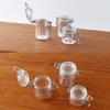 2 Pcs Miniature Storage Jars Doll House Mini Transparent Jar with Lid