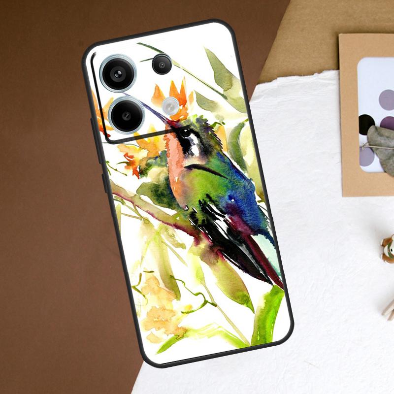 Kolibri und Blumen Hülle Für Xiaomi Redmi Note 13 11 9 10 12 Pro Plus 9S 10S 11S 12S Redmi 13C 9C 10C 12C Cover