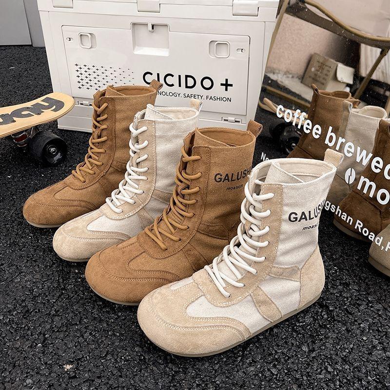 Damen 2025 Retro Canvas Stiefeletten mit weicher Sohle - Sommer Atmungsaktiv und Leicht für Wandern und Reisen