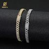 NUOYA Hip Hop Schmuck 5mm Dünne Cuban Link Kette Silberbeschichtet Iced Out Diamant Armband Unisex Stil Modeschmuck