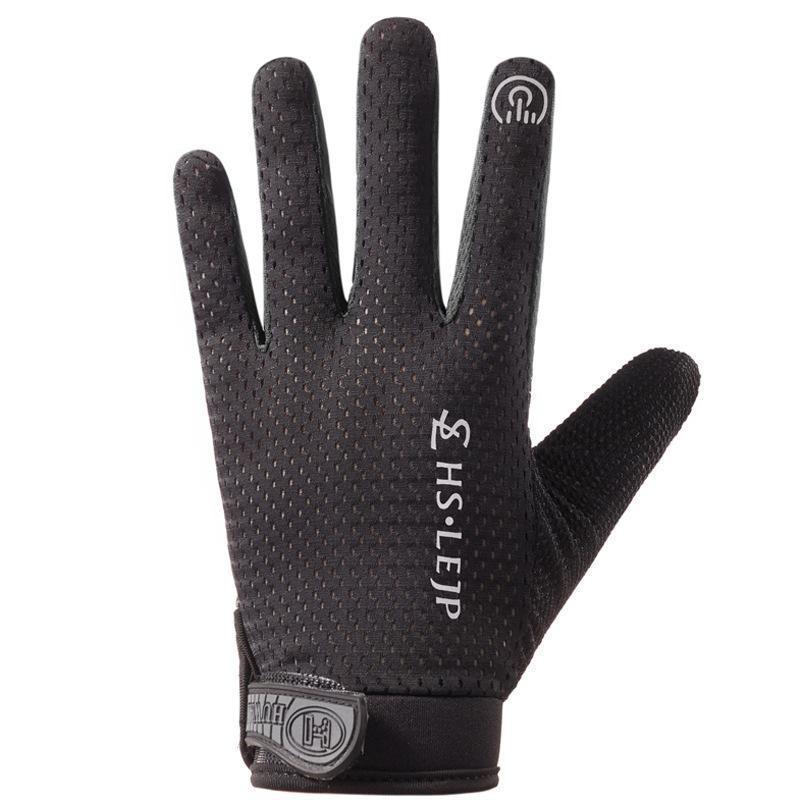 UV Protection Full Finger Gloves Men Women Outdoor Cycling Running Hiking Touchscreen Compatible Medium чёрный