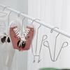 Household Stainless Steel Shoe Drying Rack Outdoor Balcony Shoe Drying Rack Hooks Space Saving Bedroom Storage Closet Organizer