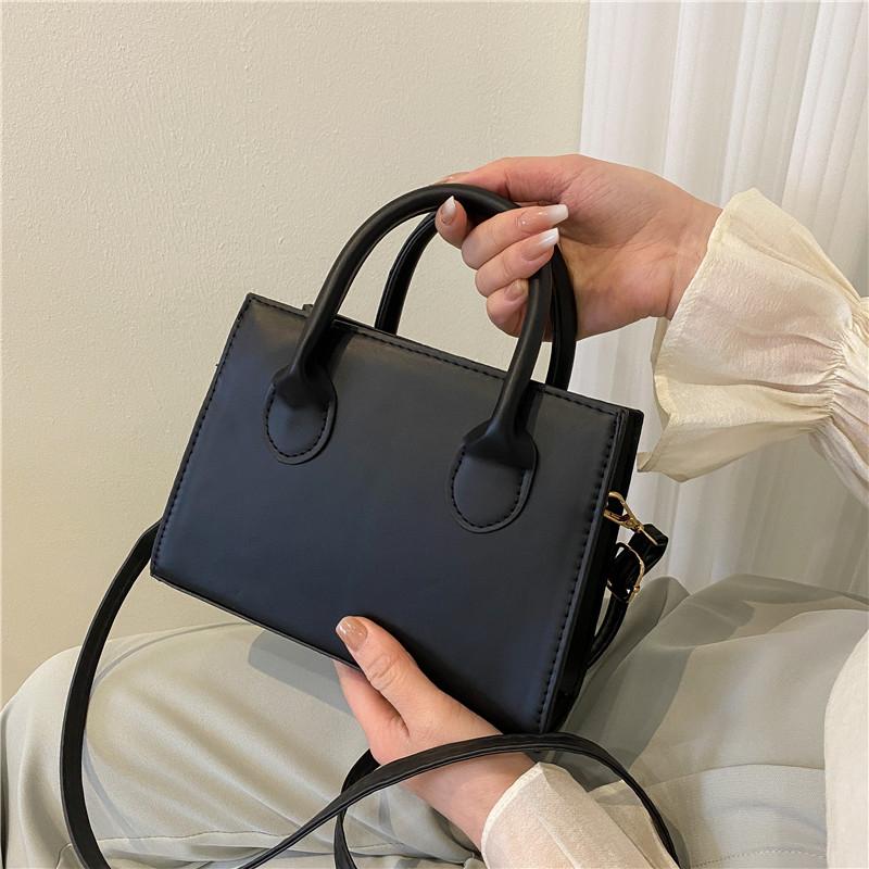 Minimalist Black Square Bag  All-game Wrist Top Bag  Classic Shoulder Bag