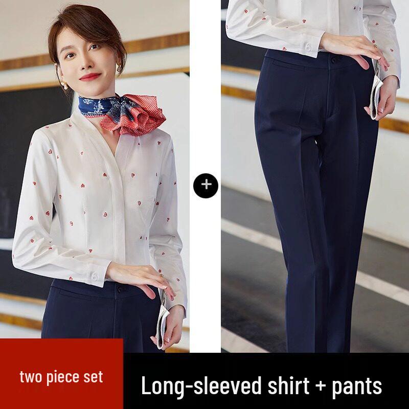 China Southern Airlines Flight Attendant Professional Suit: High-End Rose Red Vest and Dress Reception Uniform