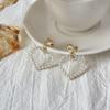 Camellia Temperament No Ear Pierced Ear Clips Pearl Flower Checkerboard Diamond Triangular Ear Clips Niche Earrings Women