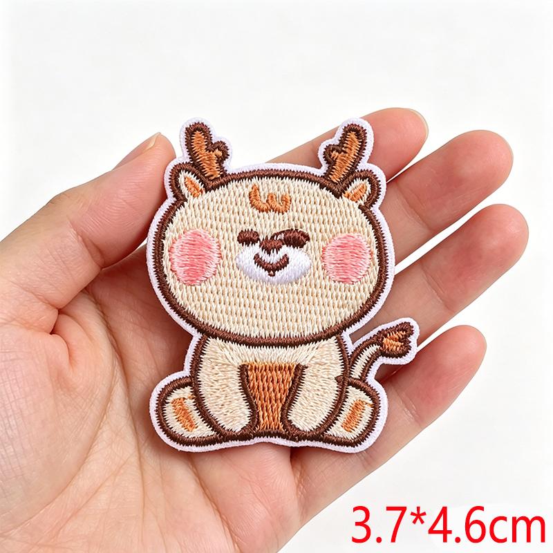 Cartoon Cute Small Animal Embroidered Iron On Patch DIY for Hats Jeans Backpack Clothing Sew Sticker Decoration Cap