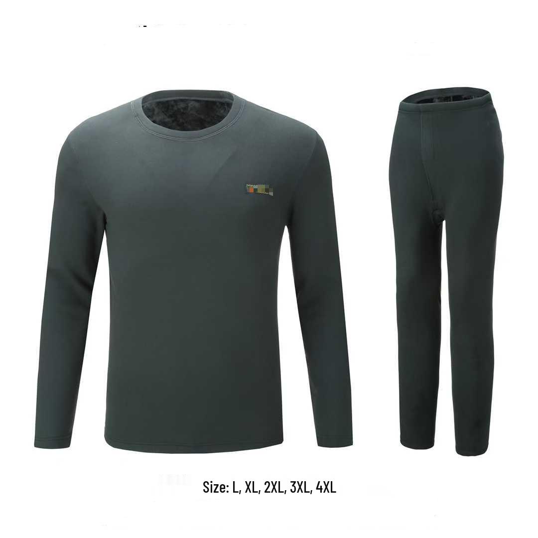 

Men s Winter Warm Fleece-Lined Clothing Set, Thickened, in Flame Blue or Olive Green - Perfect for Cold Regions 3XL