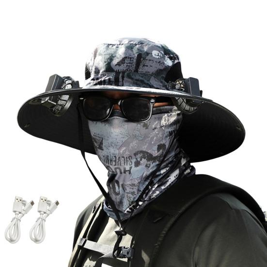 Klobouk proti slunci s prodyšným designem ze síťoviny Nastavitelná šňůra Široký okraj Klobouk na ochranu proti slunci Dvojitý vějířový design Rybářský turistický klobouk