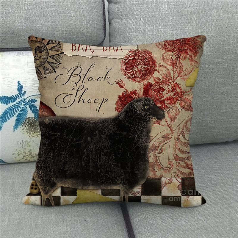 Sheep Cows Pigs And Chickens On The Farm Digital Printing Short Plush Pillow Covers For Car Sofa Office Cushion Cover Home Goods