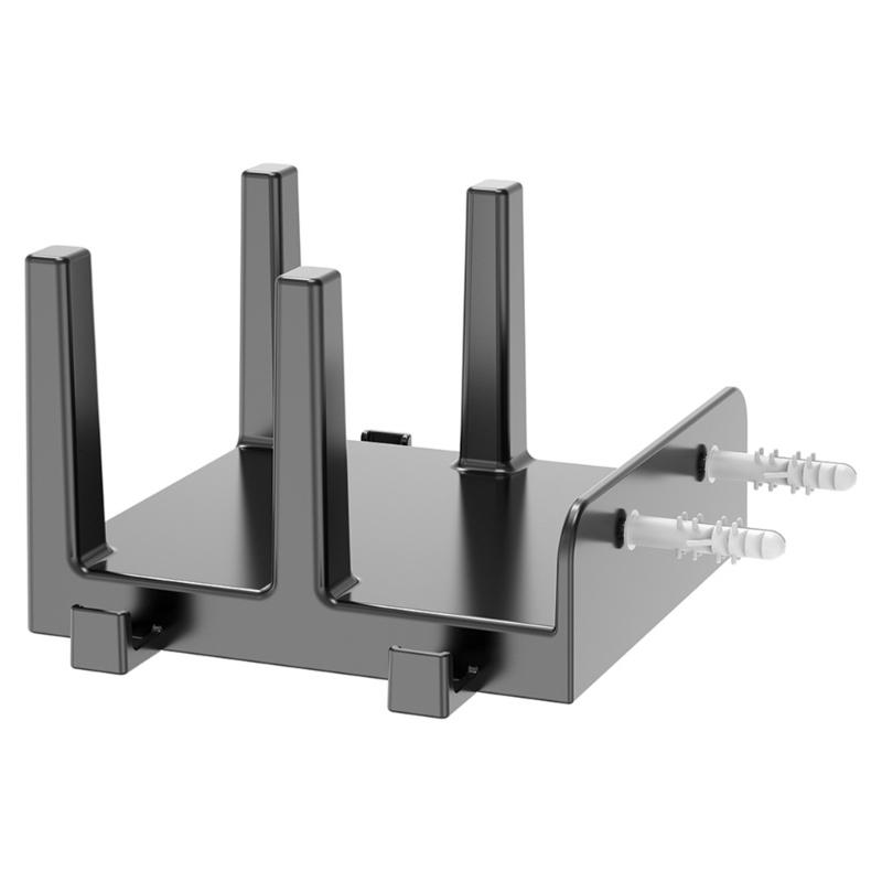 Universal Wall Mount Shelf For Routers Modems TVs Boxes Holds Devices Up To 45mm Thick With Cable Management Hooks