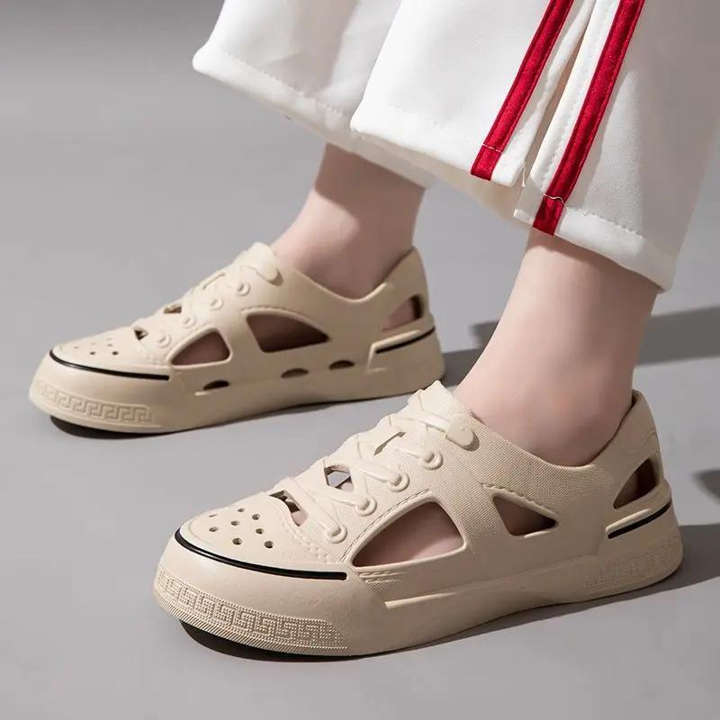 Fashion Closed Toe Men's Sandal with Platform Height Hole Shoes Buy High Quality New Summer Low Price Luxury H Open Daily Use Male Shoe