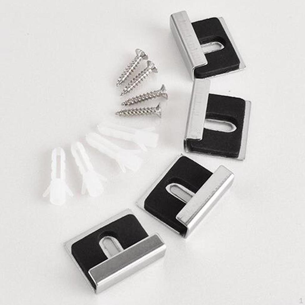 Juego De 8 Clips Para Espejo De Pared - Aleación De Zinc Resistente, Fijación Firme Y Fácil Instalación