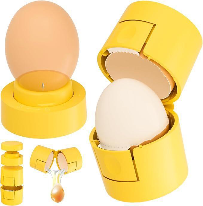 

2-in-1 Egg Cracker, Dual-purpose Egg Opener With Serrated Blade, Raw and Hard-boiled Egg Cracker, Kitchen Tool