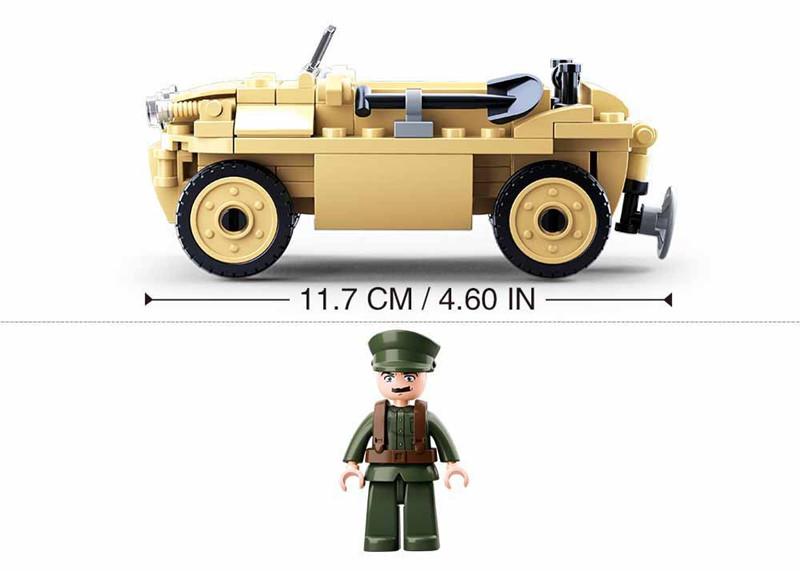 Sluban Seconde Guerre Mondiale Débarquement en Normandie Modèle Jeep WILLYS US Blocs de Construction pour Enfants Voiture Militaire Armée Briques Jouet Arme Classique