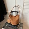 Korean niche ins suede suede surface retro bucket bag versatile shoulder messenger women tote bag