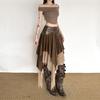 European and American Style Summer New Women's Clothing Retro Industrial Style Dark Gothic Subculture Niche Skirt