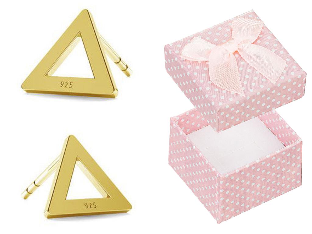 Silver Earrings Triangles Women's Gold Geometric Studs Triangle Silver