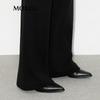 MO&Co. Women's Yak Wool Blend Wide-Leg Drawstring Casual Pants