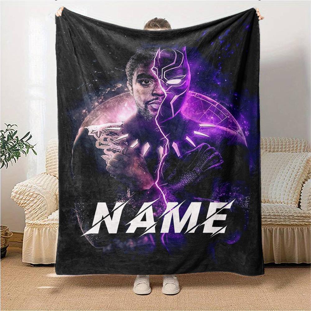 Custom Name Superhero Comic Collage Blanket for Couch & Bed, Plush Cozy Fuzzy Blanket Super Soft & Warm Blankets for Fall and Winter. 090814