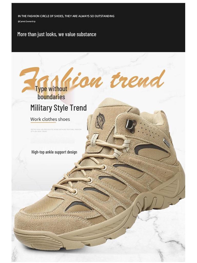 2025 Męskie Zimowe Buty Bojowe za Kostkę - Rozmiar 47 Trend Modowy Obuwie Outdoorowe