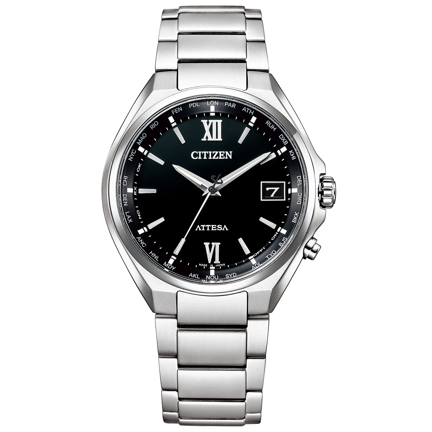 

[Citizen] Годинник ATTESA Waterproof Radio Solar Business Simple Second Hand Date Black CB1120-50G Men s Silver