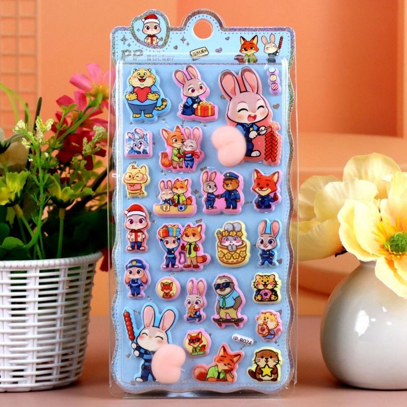 Mixed 4 Pcs3D Zootopia Stickers Cute Diy Phone Case Decorations Children'S Toy Hand Account Stickers  Gift