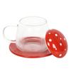 Something Different Mushroom Glass Mug & Saucer