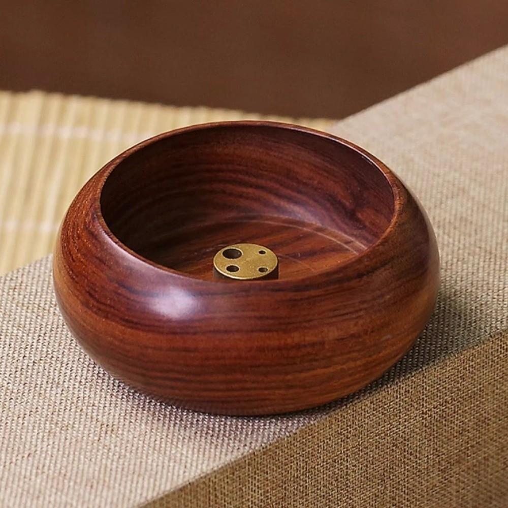 4 Holes Wooden Incense Holder Solid Wood Stick Holder Eco-Friendly Incense Base Yoga Practice