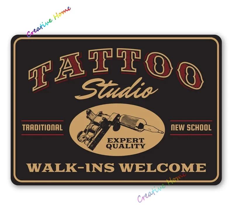 Vintage Poster Tattoo Studio Name Of Company Tin Sign Metal Plaque Shop Bar Pub Coffee Shop Wall Decoration Vintage Metal Plate