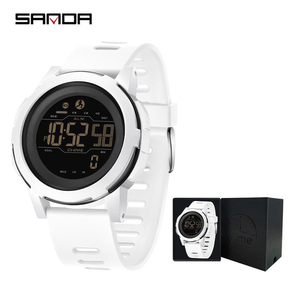 Sanda Men s Shockproof Military-Style Waterproof Sports Watch with Calorie Pedometer and Alarm