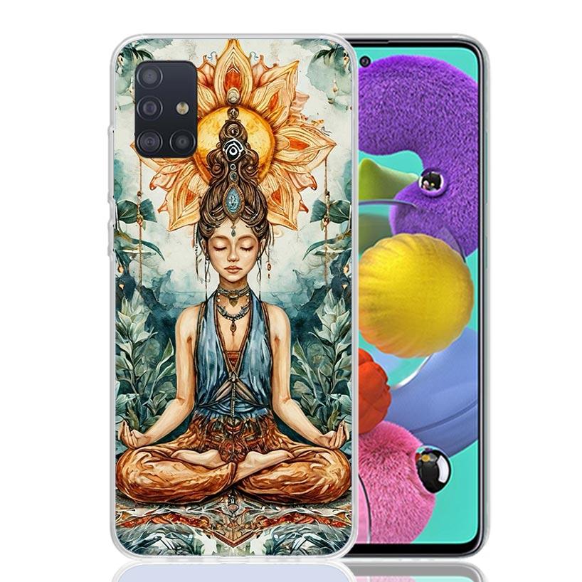 Meditation Yoga Girl Phone Case For Samsung Galaxy A52 A32 A22 A12 A02S A50S A30S A51 A31 AA71 Note 20 Ultra 10 S10 Plus Galaxy