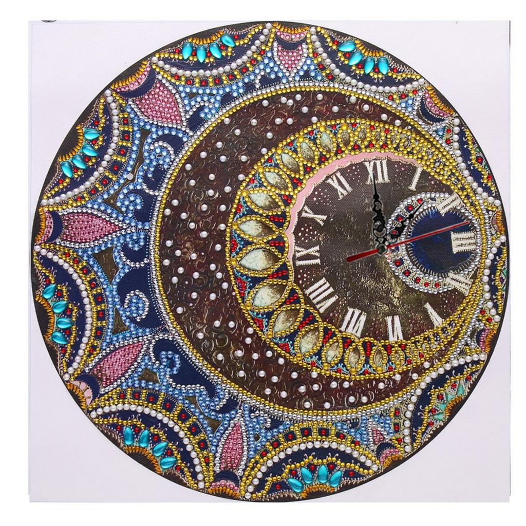 5D Clock Wall Set DIY Painting Room Decor Mandala Patterns Fashionable Clock Design for Home Decoration