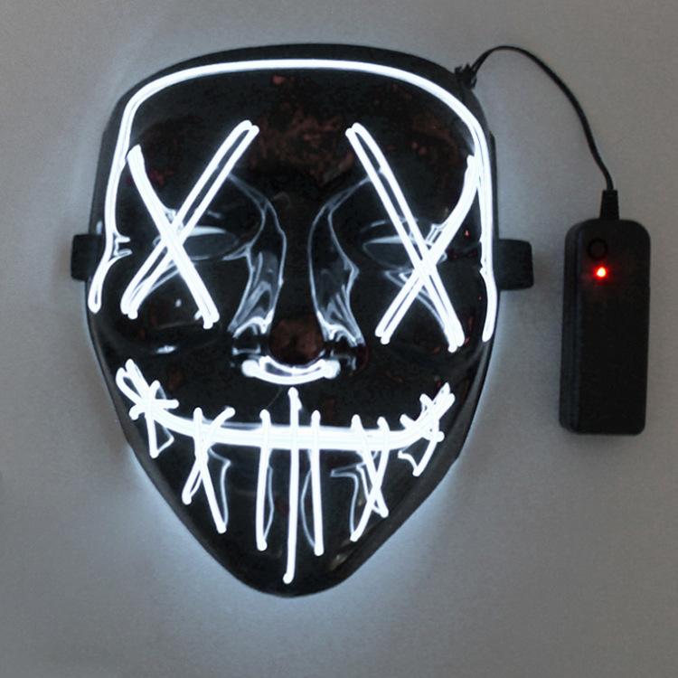 LED Svítící Maska Halloweenská Maska Kostýmní Rekvizity Maškarní Párty Maska Ducha