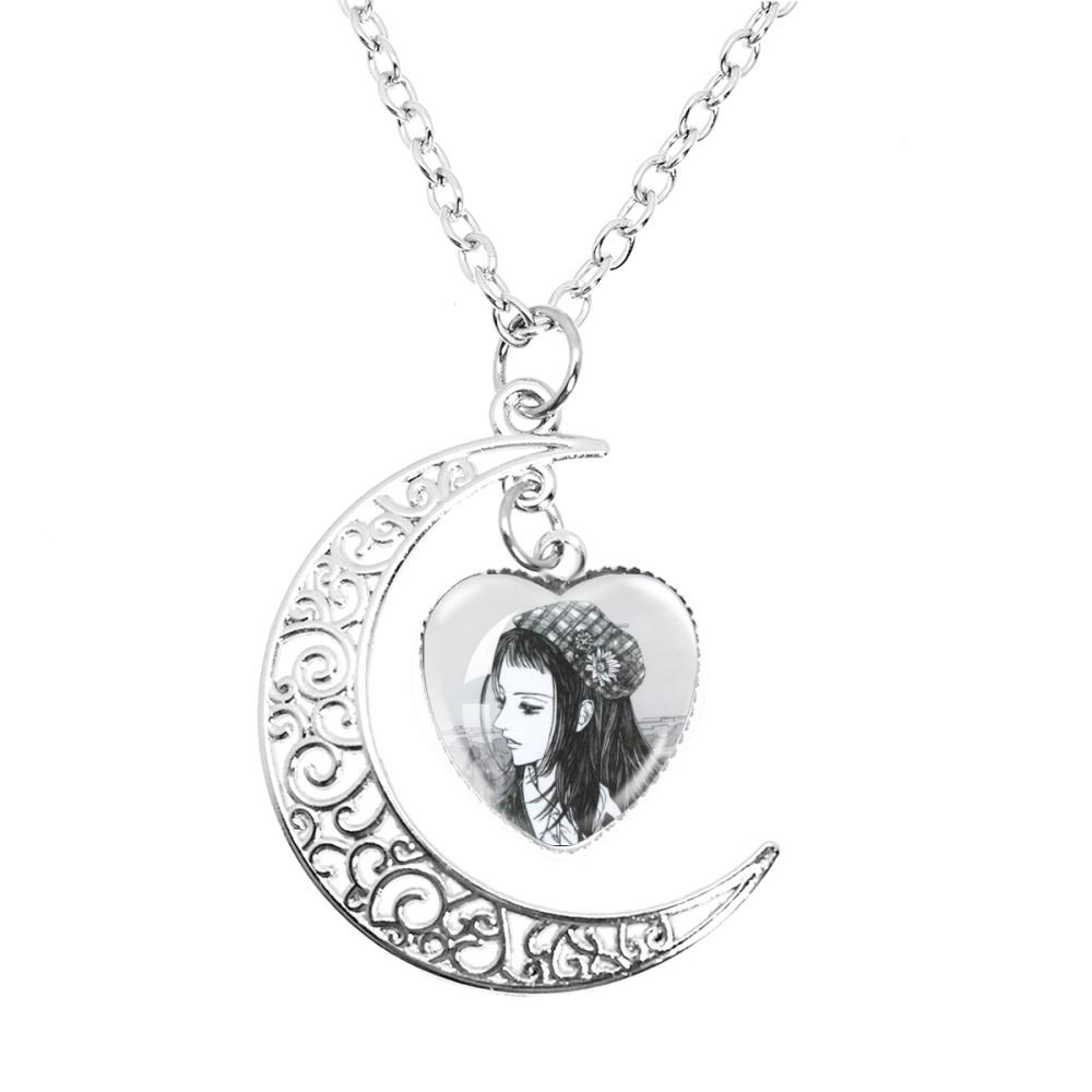 Anime Paradise Kiss Yukari Hayasaka Miwako Sakurada The Moon Necklace Glass Heart Shape Pendant Necklace Jewelry Charm Fans Gift