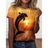 Fashion Men's Crew Neck Short Sleeve 3D Casual Color Printing Casual Short Sleeve Crew Neck T-Shirt