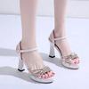 Comfortable and Elegant Chunky Open Toe Ladies Shoes Designer Asian Size On Offer New Breathable Fashion Korea Women's Sandals