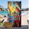 Colombia Football Print Beach Towel Quick Dry Super Absorbent Soft Bath Towel for Swimming Beach Travel Fan Souvenir Gift