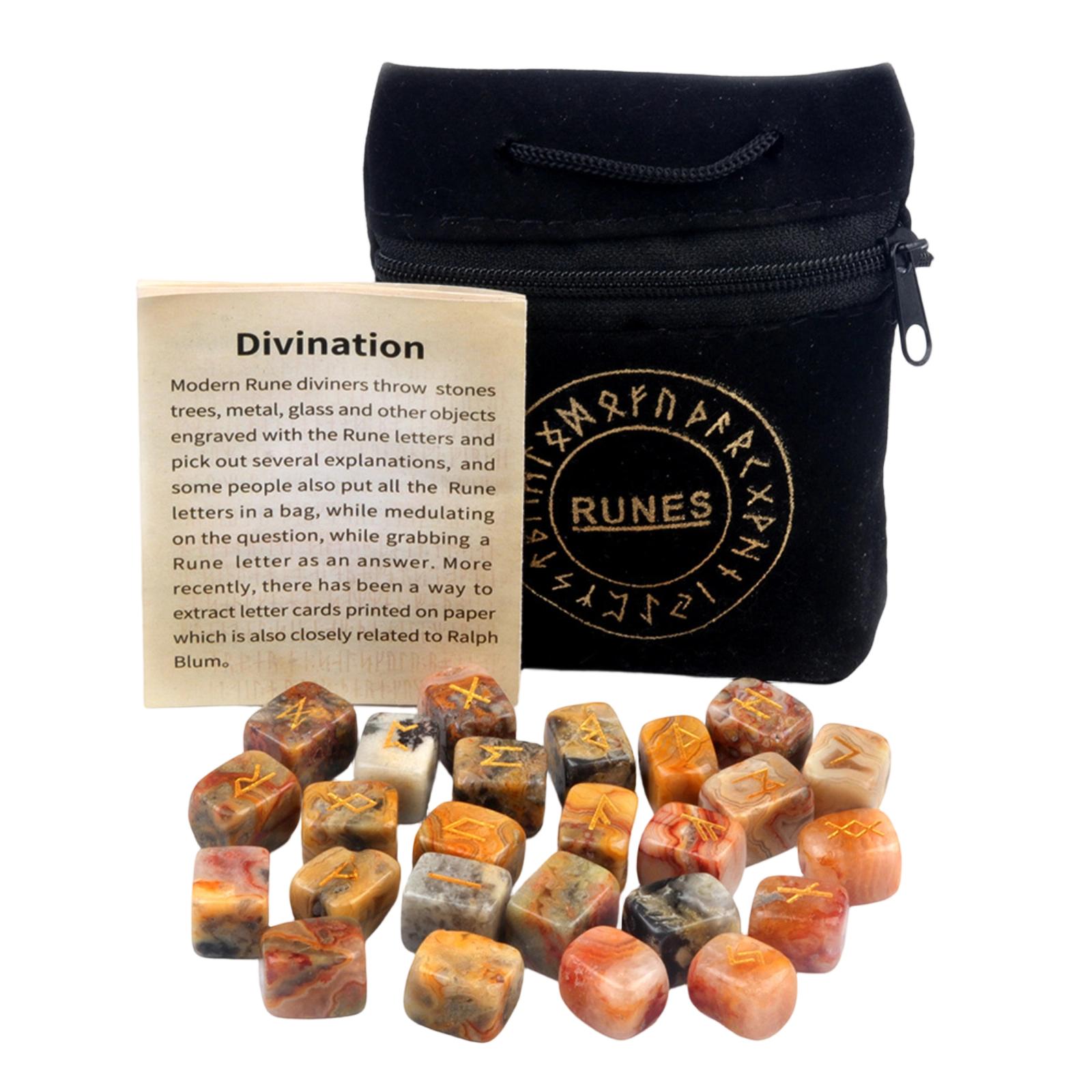 Натуральный Кристалл Агат, Камень, Такой Как Нивен Полудрагоценный Камень, С 25 Выгравированными Символами One Size