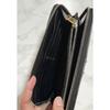 Used SAINT LAURENT Saint Laurent long wallet round zipper black [genuine product]